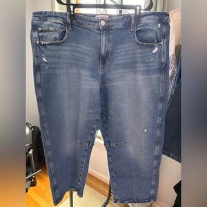 Lane Bryant Size 24 Distressed Cropped Jeans Stretch Denim